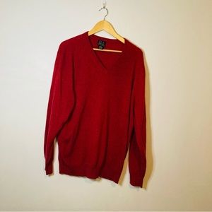 Jos A bank XL red cashmere v neck sweater